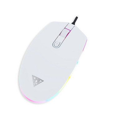 Mouse silențios cu fir pentru jocuri Mouse de birou 2400 DPI cu lumină de respirație RGB pentru PC, laptop, notebook, joc
