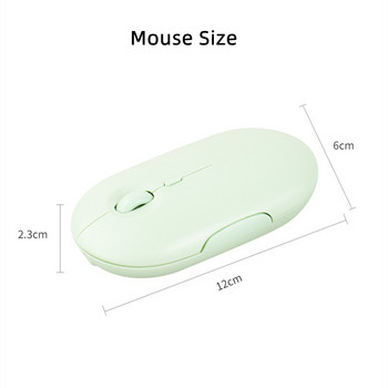 Επαναφορτιζόμενο ασύρματο ποντίκι Bluetooth 2.4G Ποντίκι USB Εξαιρετικά λεπτό αθόρυβο ποντίκι παιχνιδιού για iPad Macbook Υπολογιστής tablet Φορητός υπολογιστής