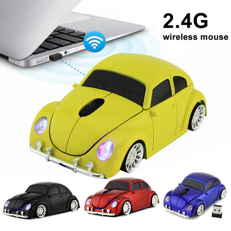 Car Shape belaidė pelė Ergonomiška 2,4 GHz mini pelė su imtuvu, skirta kompiuteriui nešiojamam kompiuteriui žaidimų pelė игровая мышь Automobilinė pelė Žaidimų pelė
