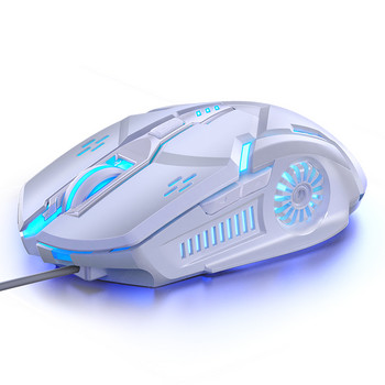 G5 Mute Кабелна геймърска мишка RGB подсветка Механична тиха мишка 6 клавиша 3200 DPI RGB E-Sport мишка за компютър лаптоп геймър