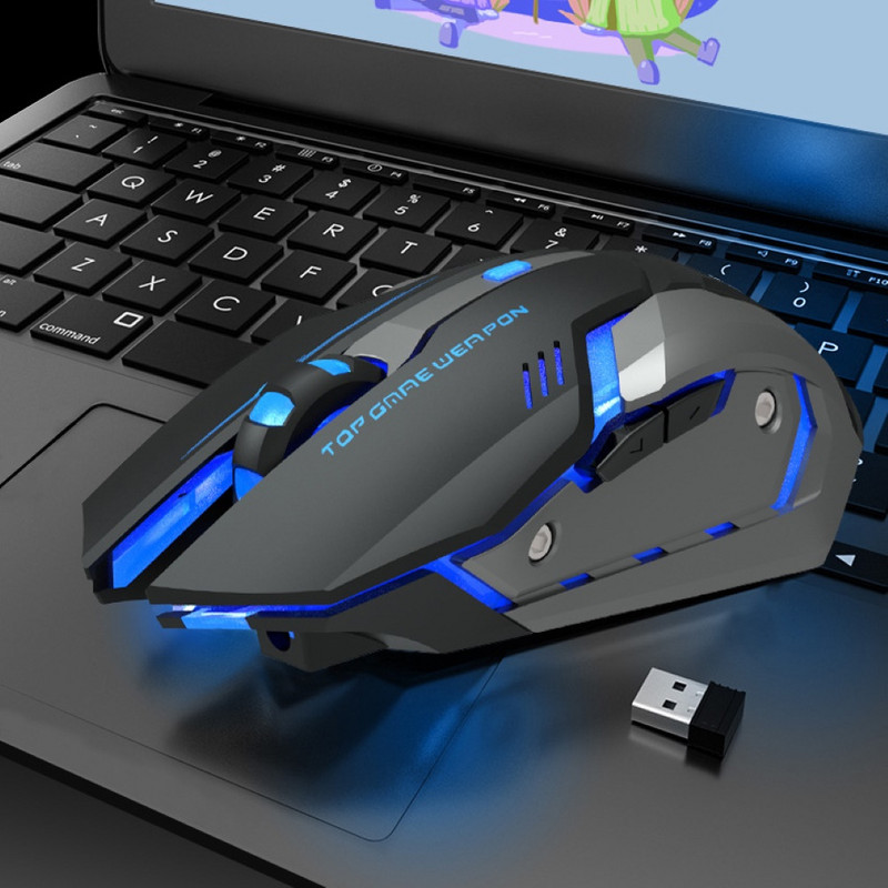 T1 Ergonomic 2.4G Reîncărcabil Silențios Iluminat din spate USB Mouse optic fără fir pentru jocuri Mouse pentru jocuri cu 6 taste Surfing The Mouse Roz Negru