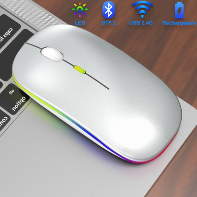 Anmck Bluetooth безжична тиха мишка за компютър, акумулаторна Mini Magic 2.4G USB безжична мишка за лаптоп PC мишка