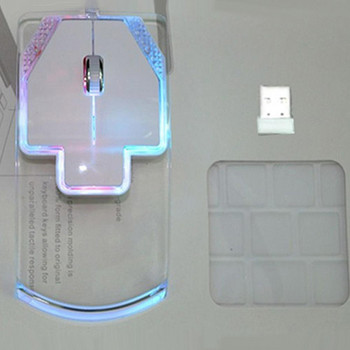Creative Gaming Mouse 2.4GHz безжична ултратънка прозрачна оптична светеща мишка за компютърен лаптоп