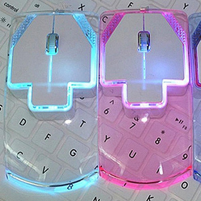 Creative Gaming Mouse 2.4GHz безжична ултратънка прозрачна оптична светеща мишка за компютърен лаптоп