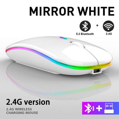 Mouse fără fir RGB Mouse Bluetooth reîncărcabil pentru computer wireless Mause Mouse ergonomic pentru jocuri cu iluminare din spate LED pentru laptop PC 3600 DPI
