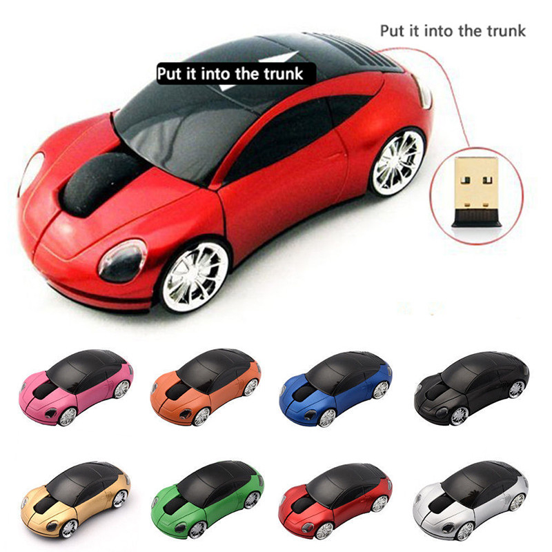 Mouse optic fără fir de 2,4 Ghz pentru computer, șoareci de joc în formă de mașină de lux, pentru PC, laptop, portabil