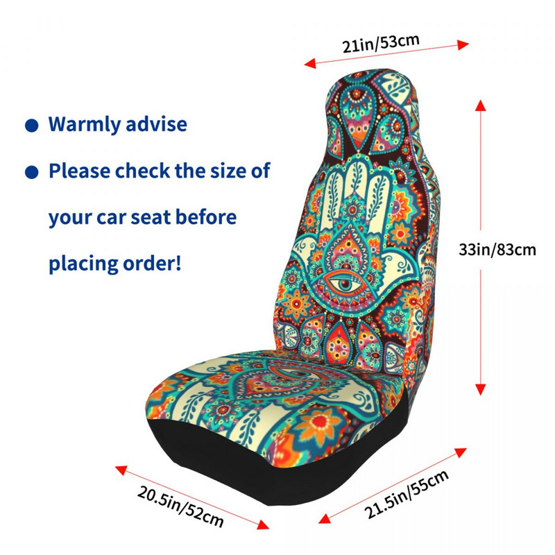 Hamsa Hand Mandala Flower universaalne autoistme kate Four Seasons igat liiki Bohemian Boho autoistme katted polüester jaht