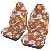 Retro cvjetne gljive Ljetni cvijet Univerzalna navlaka za autosjedalicu Štitnik Unutarnji dodaci Jastuk od tkanine Poliester Dizajn automobila