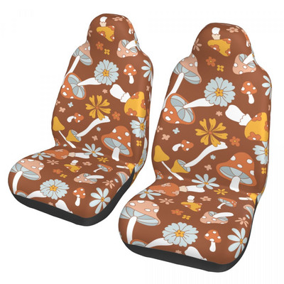 Retro cvjetne gljive Ljetni cvijet Univerzalna navlaka za autosjedalicu Štitnik Unutarnji dodaci Jastuk od tkanine Poliester Dizajn automobila