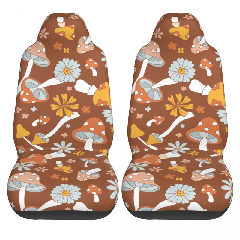 Retro cvjetne gljive Ljetni cvijet Univerzalna navlaka za autosjedalicu Štitnik Unutarnji dodaci Jastuk od tkanine Poliester Dizajn automobila