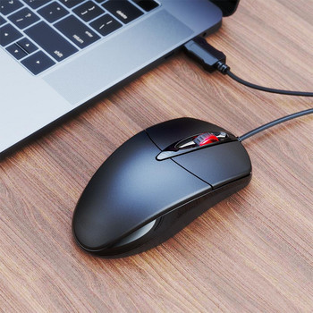 Професионална офисна USB оптична кабелна геймърска мишка Ултратънка безшумна ергономична конструкция Компютърни лаптопи Аксесоари за преносими компютри