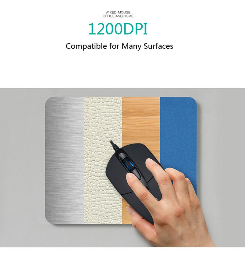 Mini USB-juhtmega hiir arvutisülearvutitele Kaasaskantav ettevõtte kodukontori mänguhiir Professionaalsed vaiksed ergonoomilise disainiga hiired