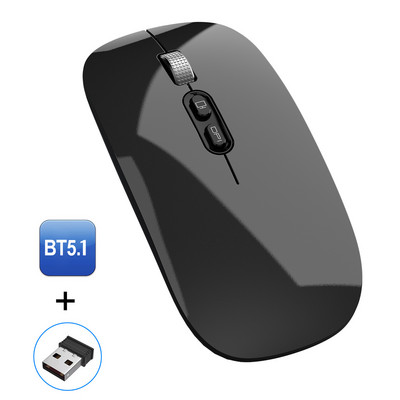 M103 2.4G+BT5.1 Mouse fără fir cu două moduri Mouse ergonomic de birou DPI reglabil în 3 trepte Baterie litiu de 500 mAh încorporată Argintiu