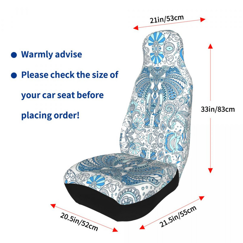 Indian Elephant Mandala Univerzalna navlaka za autosjedalicu za većinu automobila AUTOYOUTH Bohemian Boho Zaštitne navlake za autosjedalicu Fiber Hunting