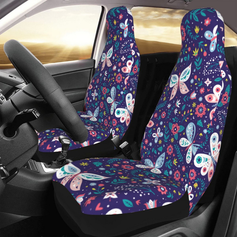 Värvilised lilled ja liblikad Universaalne autoistme kate Veekindel reisiauto istme kate polüester kalapüük