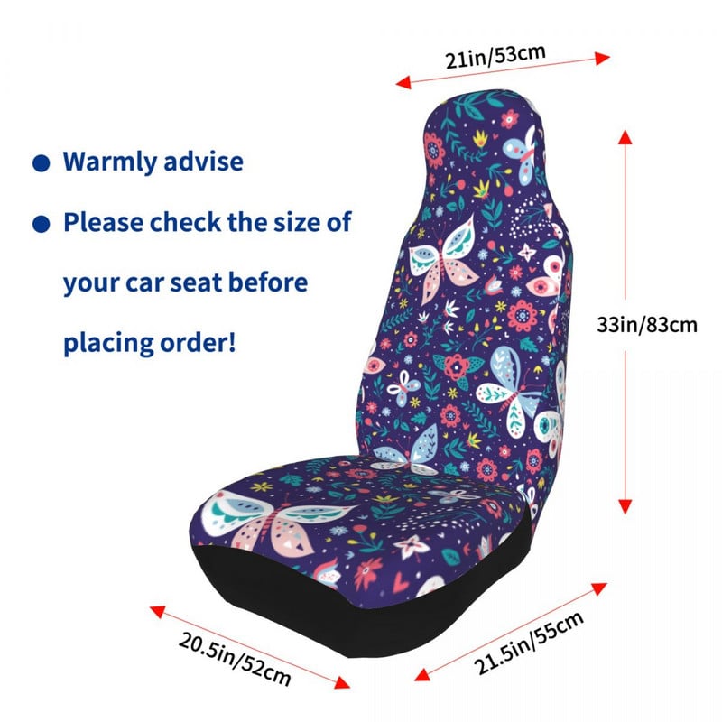 Värvilised lilled ja liblikad Universaalne autoistme kate Veekindel reisiauto istme kate polüester kalapüük