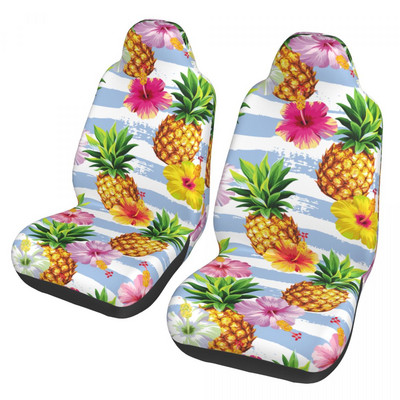 Pineapple Summer Fruits Universāls automašīnas sēdekļa pārsegs, ūdensizturīgs SUV priekšpusei aizmugures flokējošais audums spilvens šķiedras zvejai