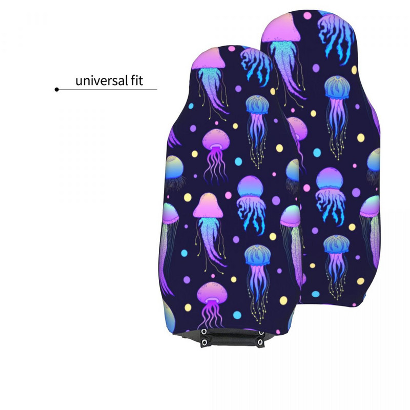 Magic Jellyfishes In Doodle stiliaus universalus automobilio sėdynės užvalkalas, atsparus vandeniui, skirtas visureigiams, psichodelinės automobilio sėdynės pagalvėlės automobilių priedai