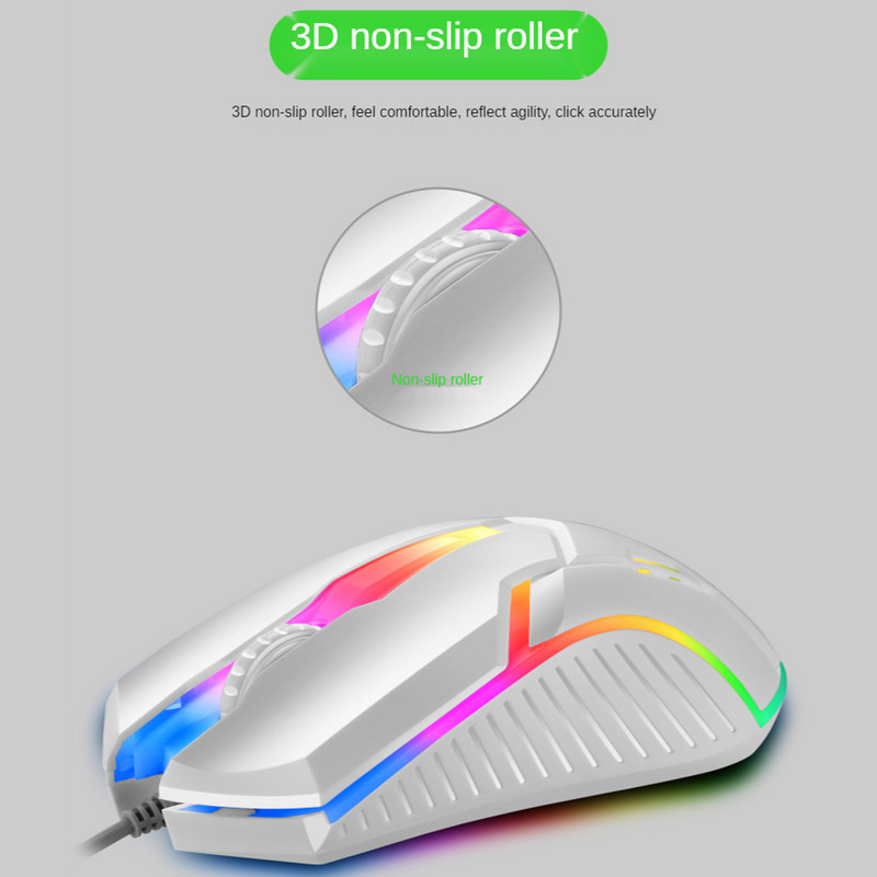 Mouse cu fir luminos Limei S1 E-Sports Mouse cu fir USB pentru laptop Mute Mouse pentru jocuri pentru computer