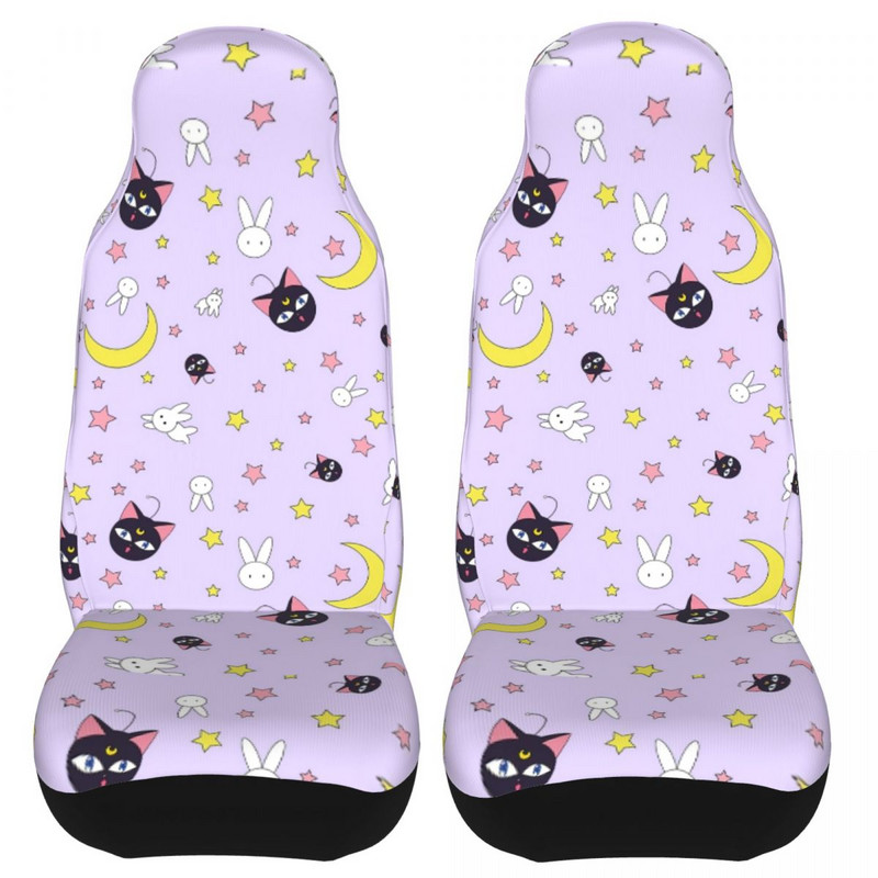 Cute Cats Purple Moon Univerzalna navlaka za autosjedalicu Vodootporna ženska presvlaka za autosjedalicu Poliester Fishing