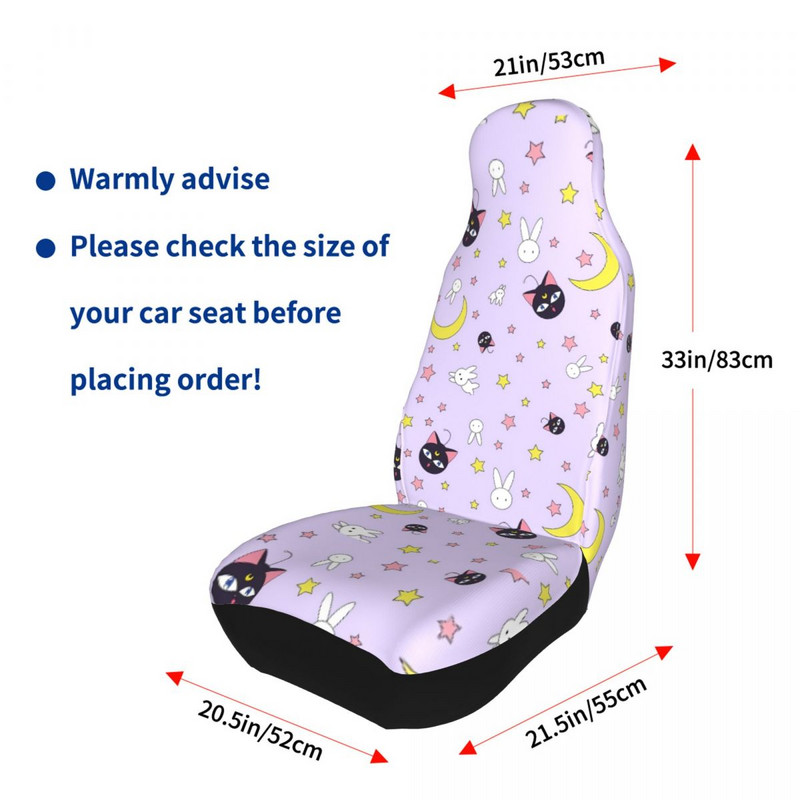 Cute Cats Purple Moon Univerzalna navlaka za autosjedalicu Vodootporna ženska presvlaka za autosjedalicu Poliester Fishing