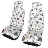Dungi gri Husă universală pentru scaunul auto, drăguț cu buldogi francezi, pentru majoritatea mașinilor AUTOYOUTH Covoraș pentru scaun auto pentru câini, poliester, vânătoare