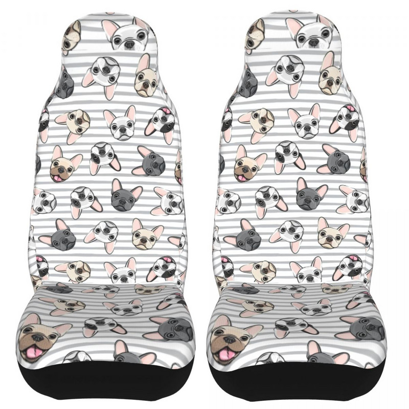 Dungi gri Husă universală pentru scaunul auto, drăguț cu buldogi francezi, pentru majoritatea mașinilor AUTOYOUTH Covoraș pentru scaun auto pentru câini, poliester, vânătoare