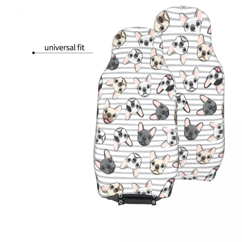 Dungi gri Husă universală pentru scaunul auto, drăguț cu buldogi francezi, pentru majoritatea mașinilor AUTOYOUTH Covoraș pentru scaun auto pentru câini, poliester, vânătoare