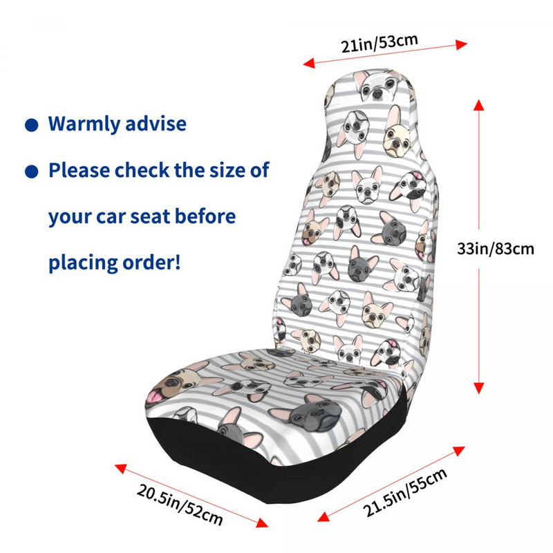 Dungi gri Husă universală pentru scaunul auto, drăguț cu buldogi francezi, pentru majoritatea mașinilor AUTOYOUTH Covoraș pentru scaun auto pentru câini, poliester, vânătoare