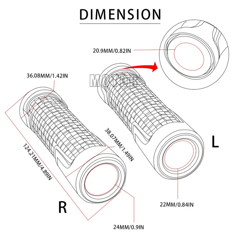 Za KYMCO DOWNTOWN 125/200/300/350/350i univerzalni motocikl 7/8"22mm aluminijski protuklizni rukohvat ručke Ručke ručke upravljača