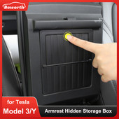 Υποβραχιόνιο κρυφό κουτί αποθήκευσης για Tesla Model 3 Y 2017-2023 Αξεσουάρ εσωτερικής τροποποίησης τύπου Push-Type Αξεσουάρ Κεντρικής κονσόλας Organizer