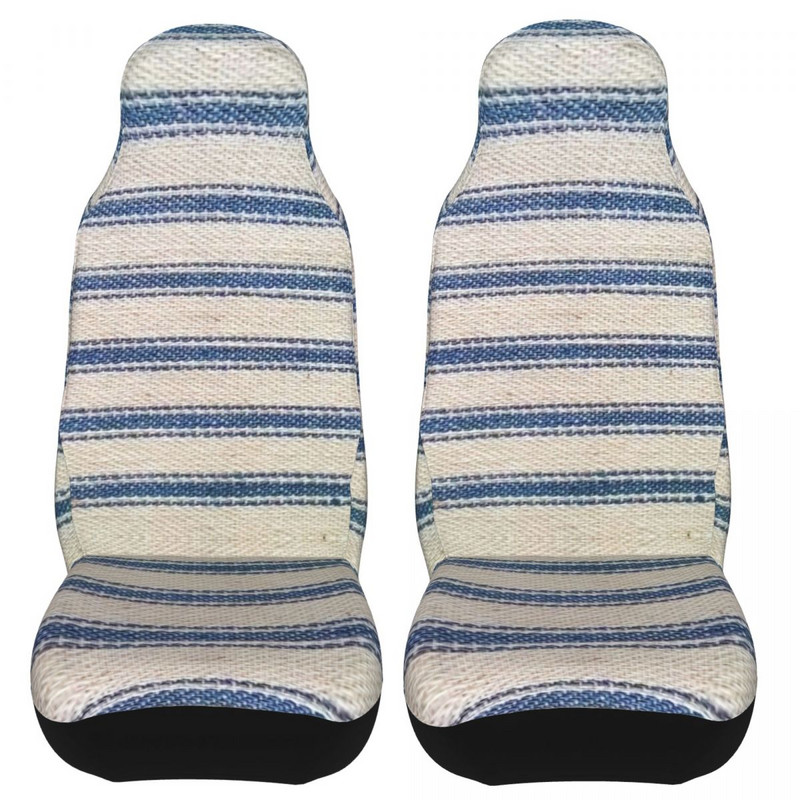 Husă universală pentru scaun auto cu dungi albastre din bumbac, covoraș pentru scaun auto de călătorie, rezistent la apă, vânătoare din fibre