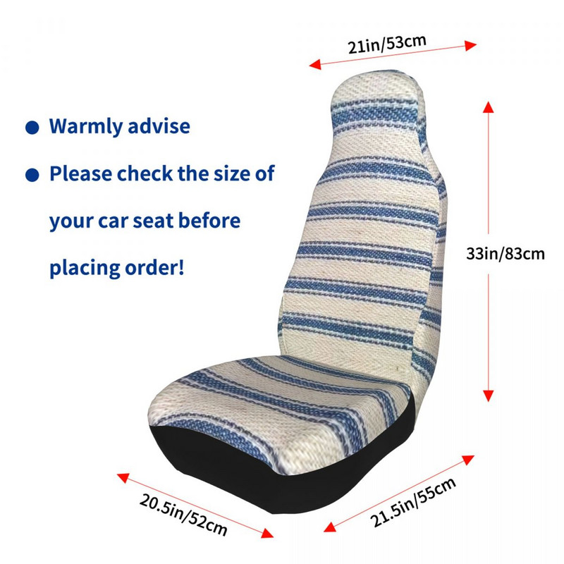 Husă universală pentru scaun auto cu dungi albastre din bumbac, covoraș pentru scaun auto de călătorie, rezistent la apă, vânătoare din fibre