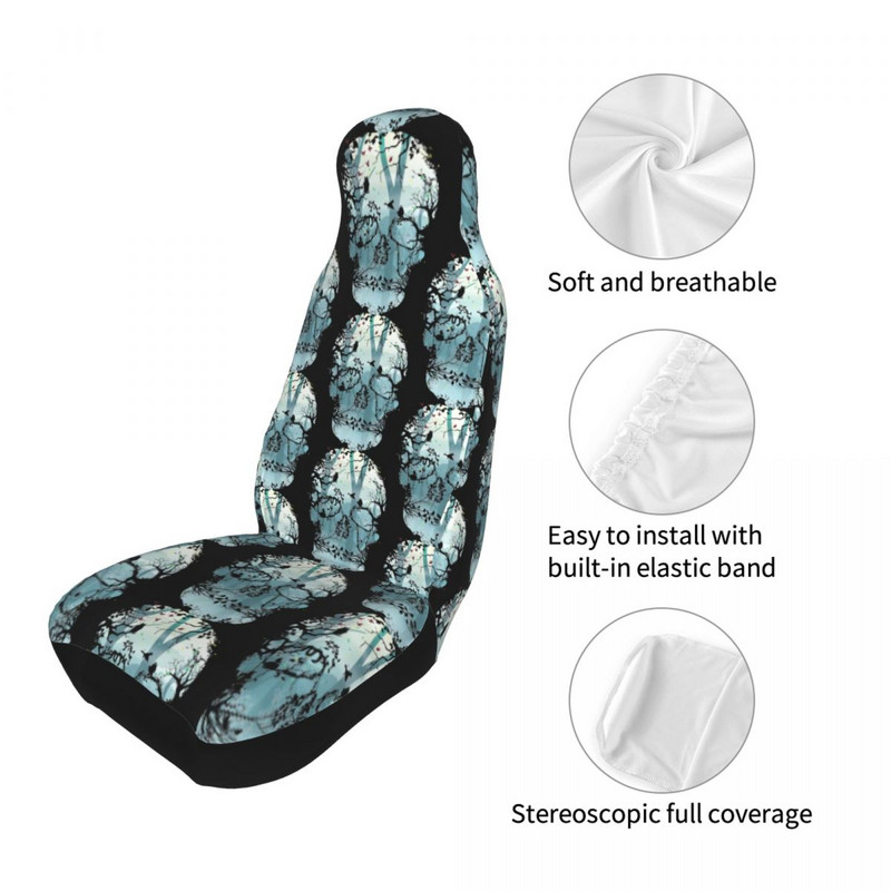 Dark Forest Skull Universal Husa scaun auto Four Seasons Travel Scheleton Death Gothic Horror Goth Huse scaun auto Fiber Hunting