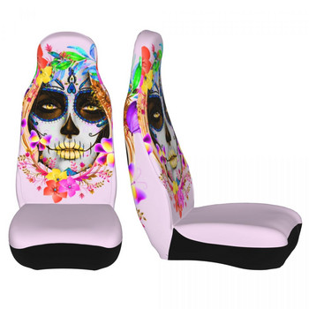 Mexican Sugar Skull Lady Универсален калъф за автомобилни седалки Авто интериор, подходящ за всички видове модели Калъфи за автомобилни седалки Тъкан Лов