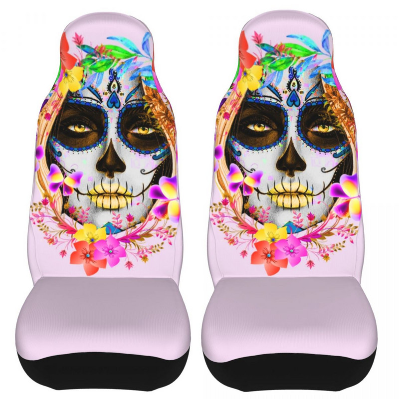 Mexican Sugar Skull Lady Husă universală pentru scaune auto Interior auto potrivită pentru toate tipurile de modele Huse pentru scaune mașini pentru vânătoare