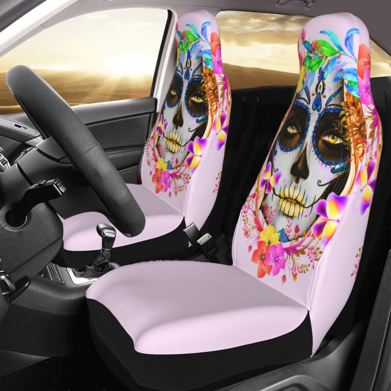 Mexican Sugar Skull Lady Husă universală pentru scaune auto Interior auto potrivită pentru toate tipurile de modele Huse pentru scaune mașini pentru vânătoare