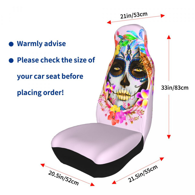 Mexican Sugar Skull Lady Husă universală pentru scaune auto Interior auto potrivită pentru toate tipurile de modele Huse pentru scaune mașini pentru vânătoare