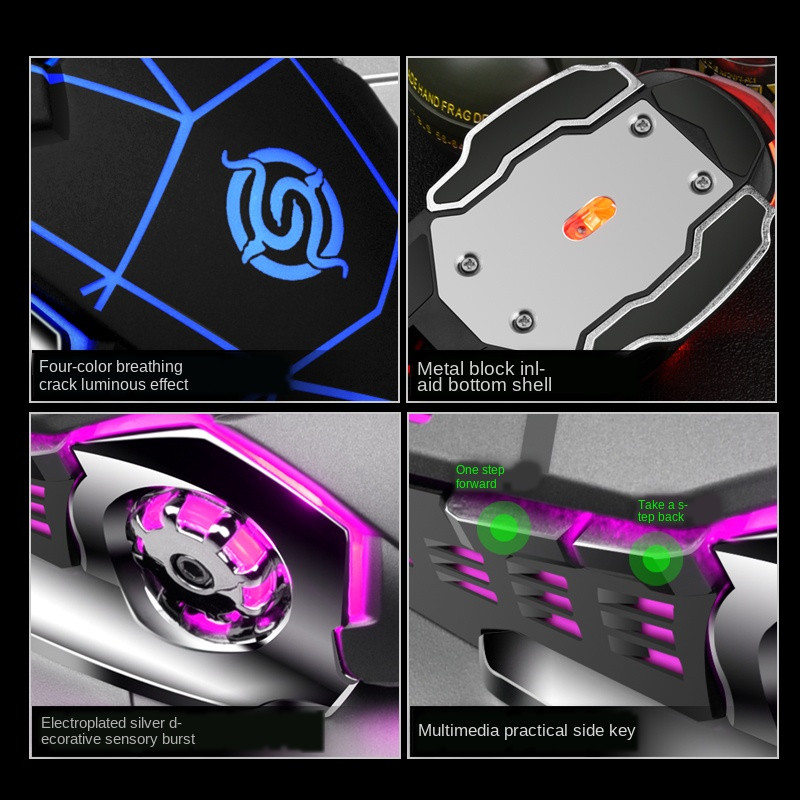 Q5 Gaming Mouse USB žični miševi za makro programiranje RGB 2400 DPI Gamer optički mehanički miš za CS CF PUBG Pressure Gun Custom