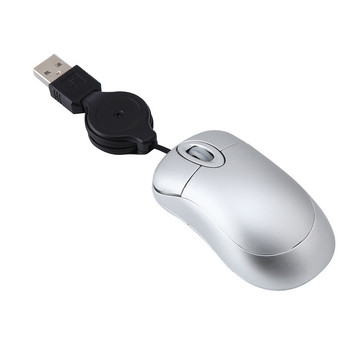 Нова универсална мини USB мишка Телескопична 3 клавиша 1600DPI Компютър Лаптоп USB Оптична мини кабелна мишка