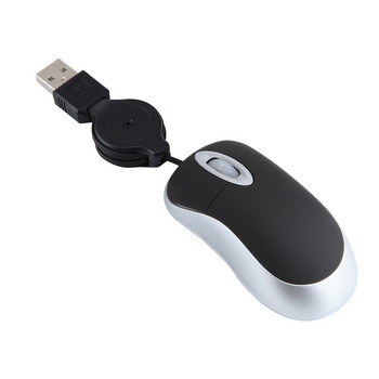 Нова универсална мини USB мишка Телескопична 3 клавиша 1600DPI Компютър Лаптоп USB Оптична мини кабелна мишка