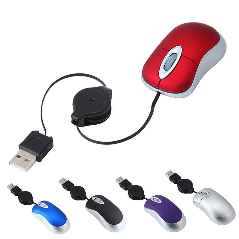Noul mouse universal mini USB telescopic 3 taste 1600DPI Computer laptop USB optic Mini mouse cu fir