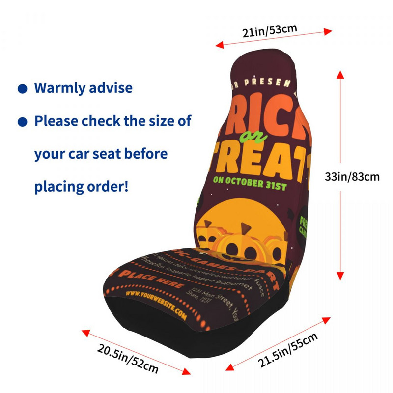 Halloween Trick Or Treat Univerzalna navlaka za autosjedalicu Vodootporna AUTOYOUTH Zaštitne navlake za autosjedalicu Poliester Stil automobila