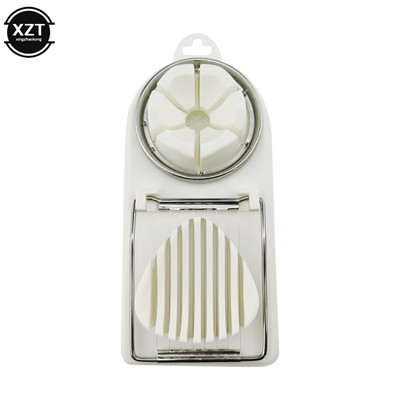 2 în 1 din oțel inoxidabil de tăiat ouă tăietor de ouă tăietor de ouă secționare cutter matriță în formă de floare prânz tăietor carne gadget-uri de bucătărie
