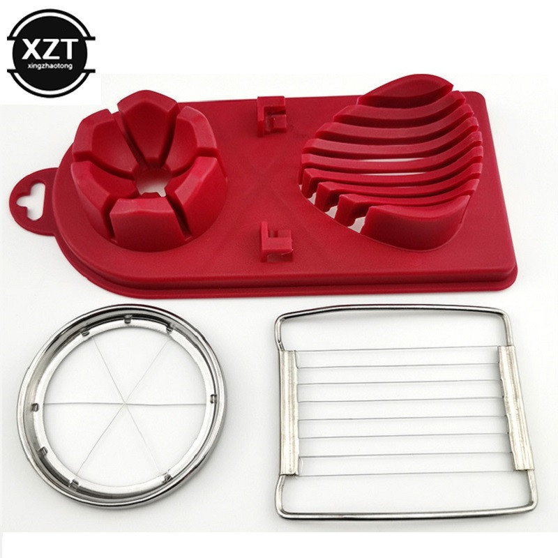 2 în 1 din oțel inoxidabil de tăiat ouă tăietor de ouă tăietor de ouă secționare cutter matriță în formă de floare prânz tăietor carne gadget-uri de bucătărie