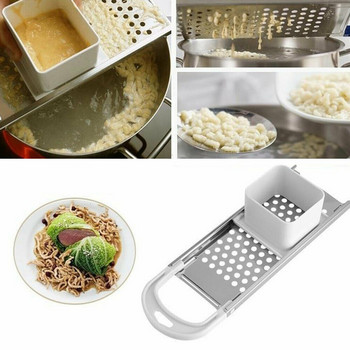 Εργαλείο παρασκευής ζυμαρικών από ανοξείδωτο ατσάλι Spaetzle Multifunctional Gnocchi Planer Egg Noodle Dumpling with Safety Triter Εργαλεία κουζίνας
