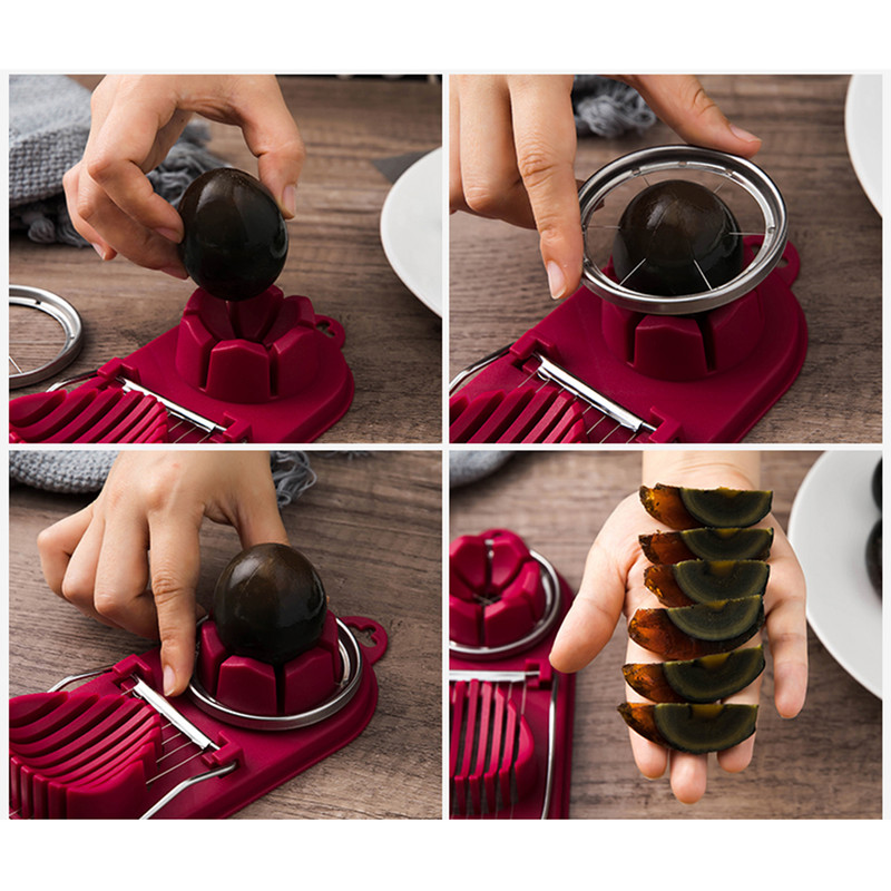 1PC tăietor de ouă multifuncțional din oțel inoxidabil pentru tăiere tăietor de ouă accesorii de bucătărie din sârmă Gadget de feliere instrumente de gătit