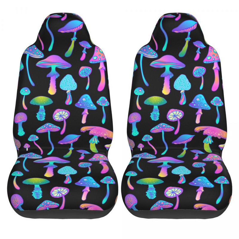Magic Mushrooms Pattern Vintage universalus automobilio sėdynės užvalkalas, atsparus vandeniui visureigiams, psichodelinis automobilio sėdynės kilimėlis, poliesterio automobilių priedai