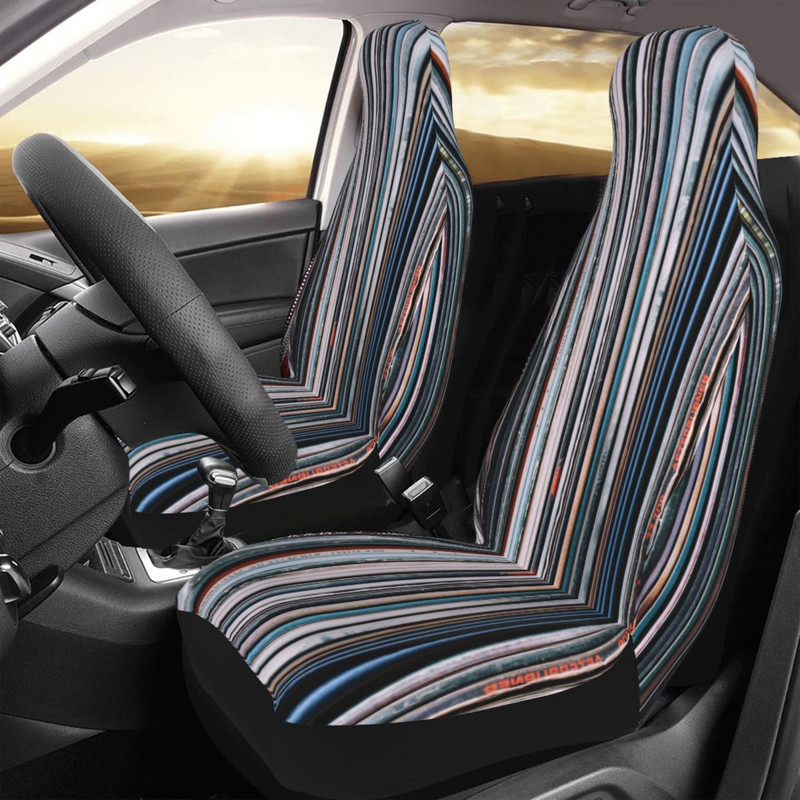 Vinüülplaadid Retro Stripes Universaalne autoistme kate Veekindel reisimuusika autoistme katted Fiber Car Styling