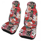 Lilled Prantsuse buldog Universaalne autoistme katte kaitse, salongi tarvikud Naiste istmekatted polüestrist auto stiil